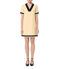 Tara Jarmon Reowa V-Neck Short Sleeve Mini Dress