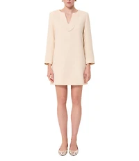 Tara Jarmon Rheala Split V-Neck Long Sleeve Heart Dress