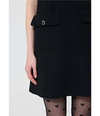 Tara Jarmon Roanne Woven Point Collar Short Sleeve A-Line Mini Dress