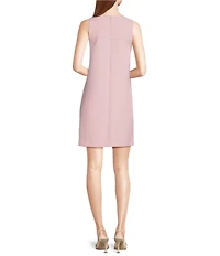 Tara Jarmon Roch Woven Round Neck Sleeveless Bow A-Line Dress