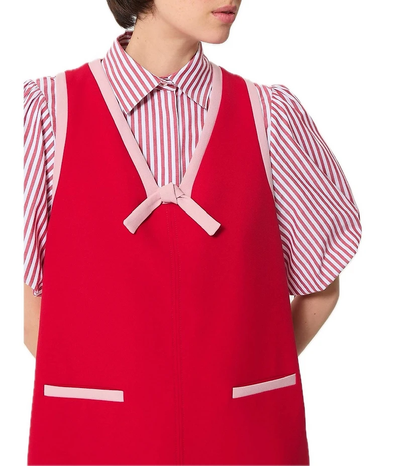 Tara Jarmon Rule V-Neck Sleeveless A-Line Dress