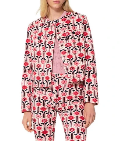 Tara Jarmon Vina Floral Print Round Neck Long Sleeve Jacket