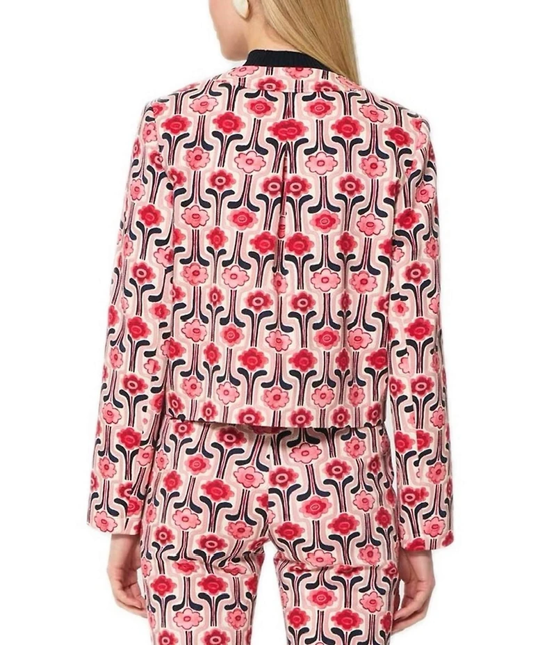 Tara Jarmon Vina Floral Print Round Neck Long Sleeve Jacket