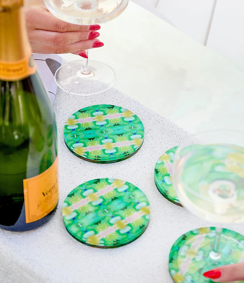 Tart by Taylor X Lara Park Boca Bay Acrylic Coasters, Set of 4