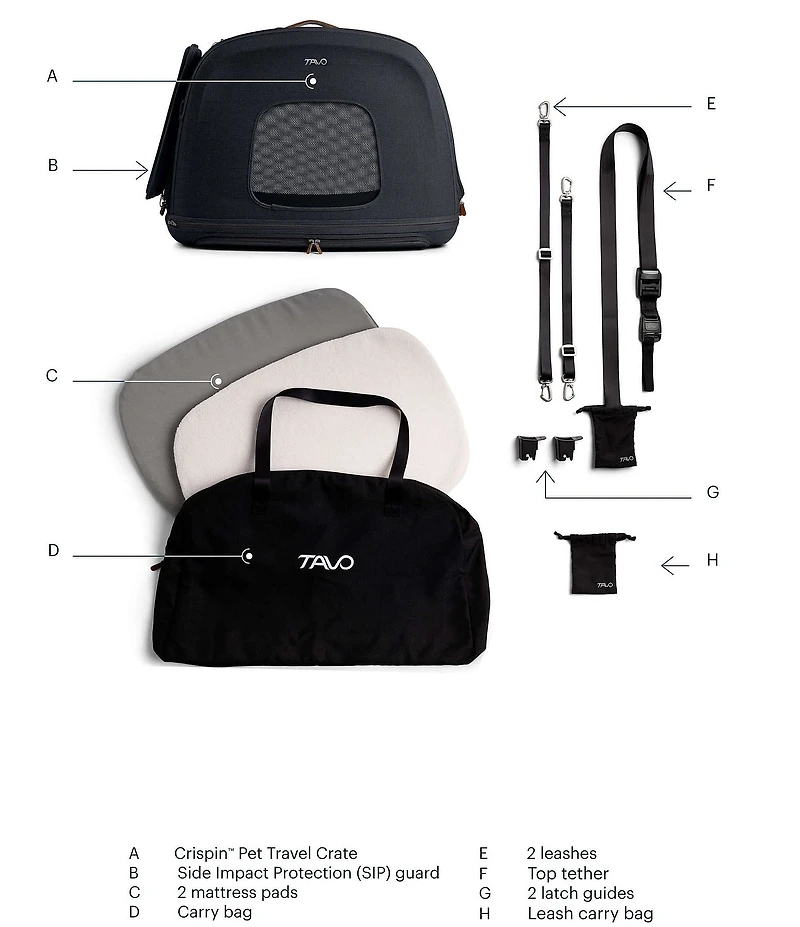 Tavo Pet Crispin™ Crash-Tested Pet Travel, Large Crate