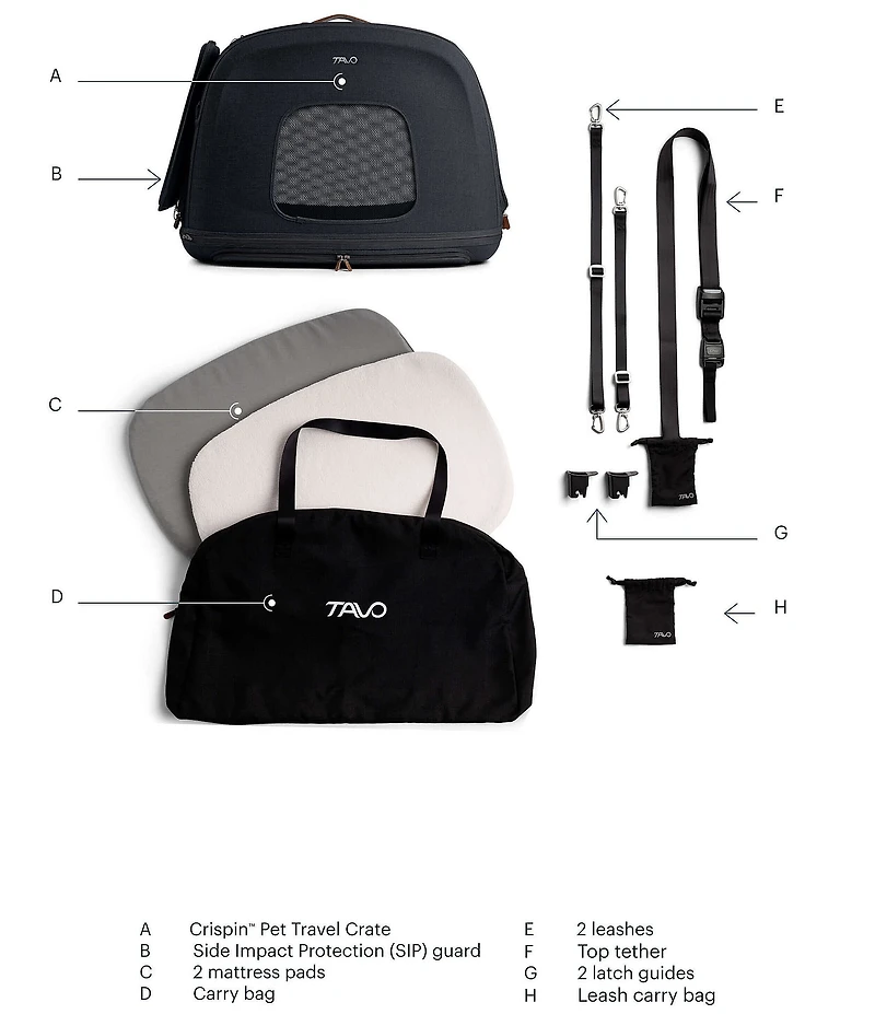Tavo Pet Crispin™ Crash-Tested Pet Travel, Large Crate