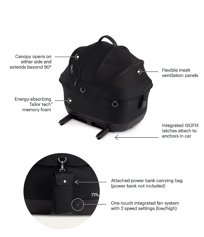 Tavo Pet Maeve™ ISO Wind Pet Car Seat with Built in Fan & Isofix Latches