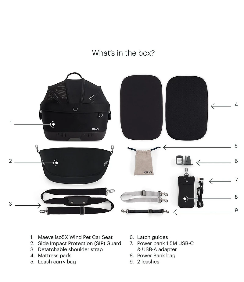 Tavo Pet Maeve™ ISO Wind Pet Car Seat with Built in Fan & Isofix Latches