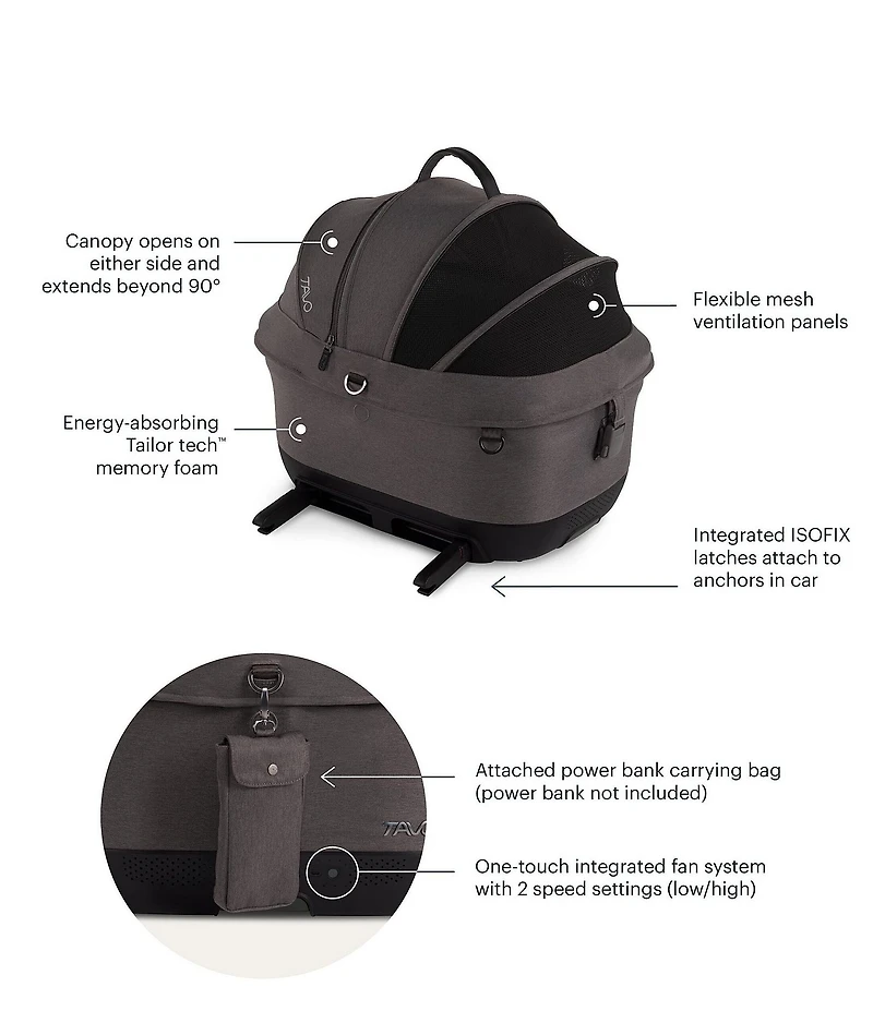 Tavo Pet Maeve™ ISO Wind Pet Car Seat with Built in Fan & Isofix Latches