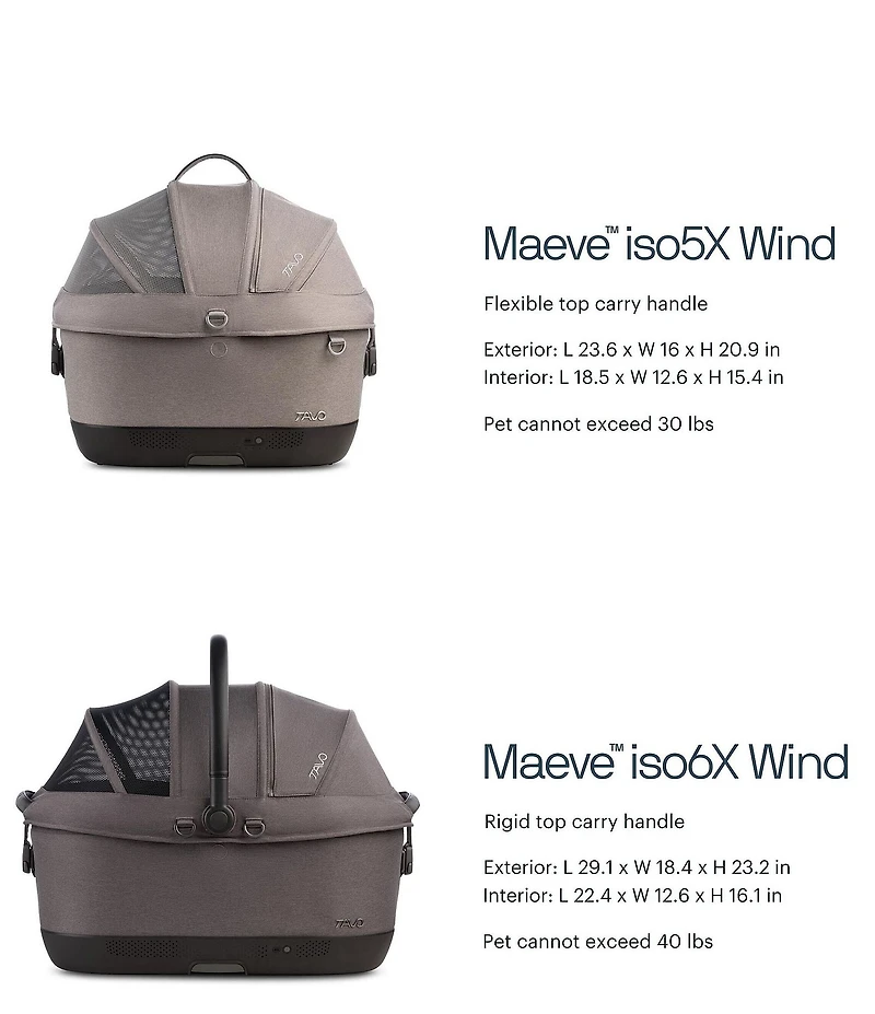 Tavo Pet Maeve™ ISO Wind Pet Car Seat with Built in Fan & Isofix Latches