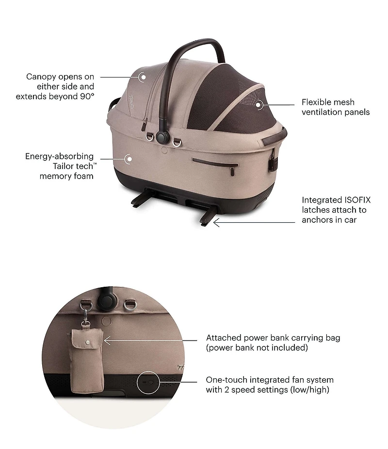 Tavo Pet Maeve™ ISO Wind Pet Car Seat with Built in Fan & Isofix Latches, ISO6x Wind Size