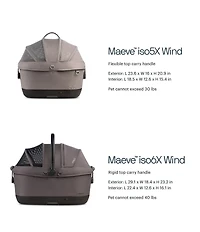 Tavo Pet Maeve™ ISO Wind Pet Car Seat with Built in Fan & Isofix Latches, ISO6x Wind Size
