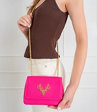 Taxidermy Pebbled Leather Micro Crossbody Bag