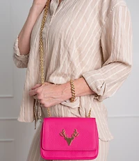 Taxidermy Pebbled Leather Micro Crossbody Bag