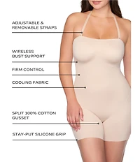 TC Fine Shapewear Dress Rehearsal Strapless Mid-Thigh Shaping Bodysuit