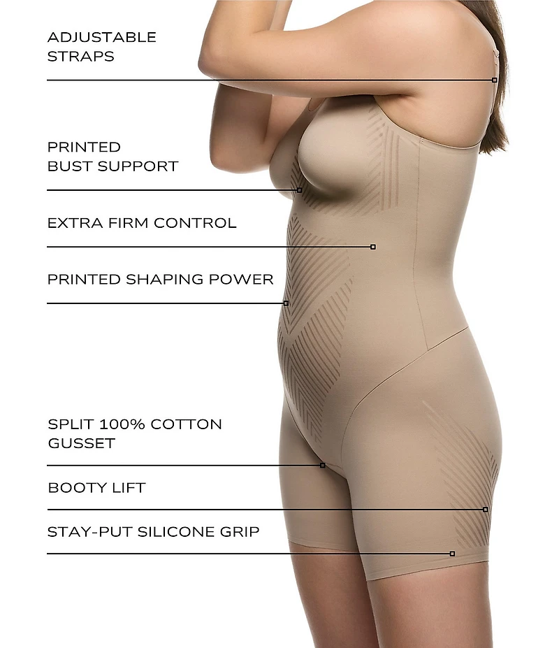 TC Fine Shapewear Iconic Core Extra Firm Mid-Thigh Bodysuit with Rear Lift