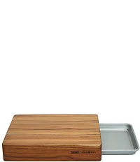 Teakhaus x USA Pan Prep To Pan Cutting Board With Quarter Sheet Pan