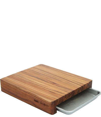 Teakhaus x USA Pan Prep To Pan Cutting Board With Quarter Sheet Pan