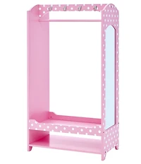 Teamson Kids Bella Toy Dress Up Polka-Dot Clothing Rack with Side Mirror