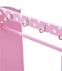 Teamson Kids Bella Toy Dress Up Polka-Dot Clothing Rack with Side Mirror