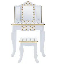 Teamson Kids Dot Print Gisele Play Vanity & Stool Set