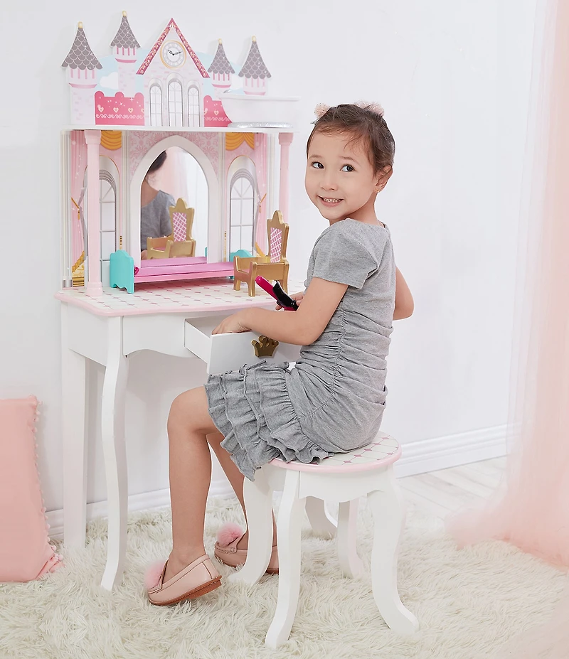 Teamson Kids Dreamland Multi Castle Play Vanity & Accessories Set