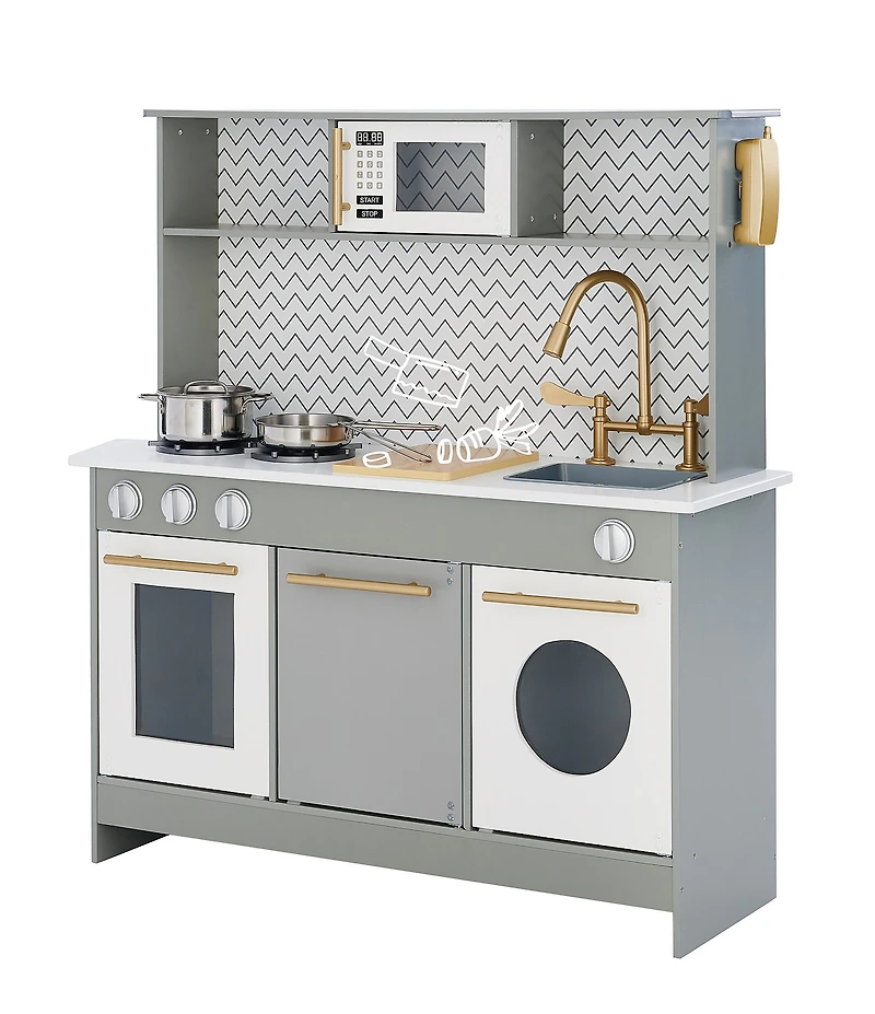 Teamson Kids Little Chef Berlin Chevron Modern Play Kitchen