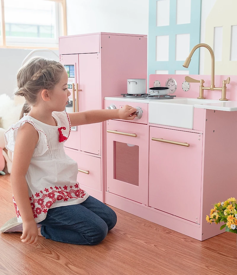 Teamson Kids Little Chef Charlotte 2-Piece Modular Wooden Play Kitchen