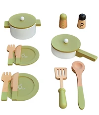 Teamson Kids Little Chef Frankfort Wooden Cookware Play Kitchen 14-Piece Set