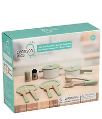 Teamson Kids Little Chef Frankfort Wooden Cookware Play Kitchen 14-Piece Set