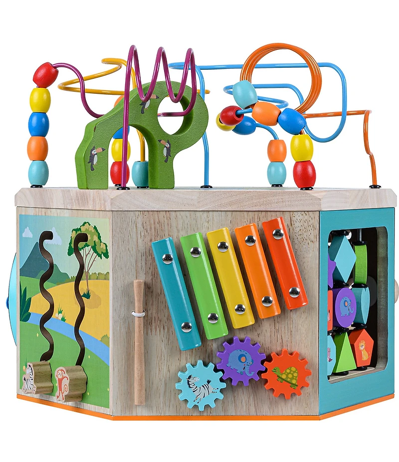 Teamson Kids Preschool Play Lab 7-in-1 Large Wooden Activity Station