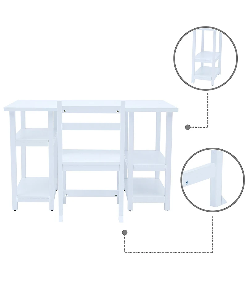Teamson Kids Wooden Desk with Shelves & Chair 2-Piece Set