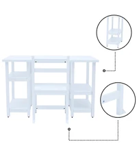 Teamson Kids Wooden Desk with Shelves & Chair 2-Piece Set