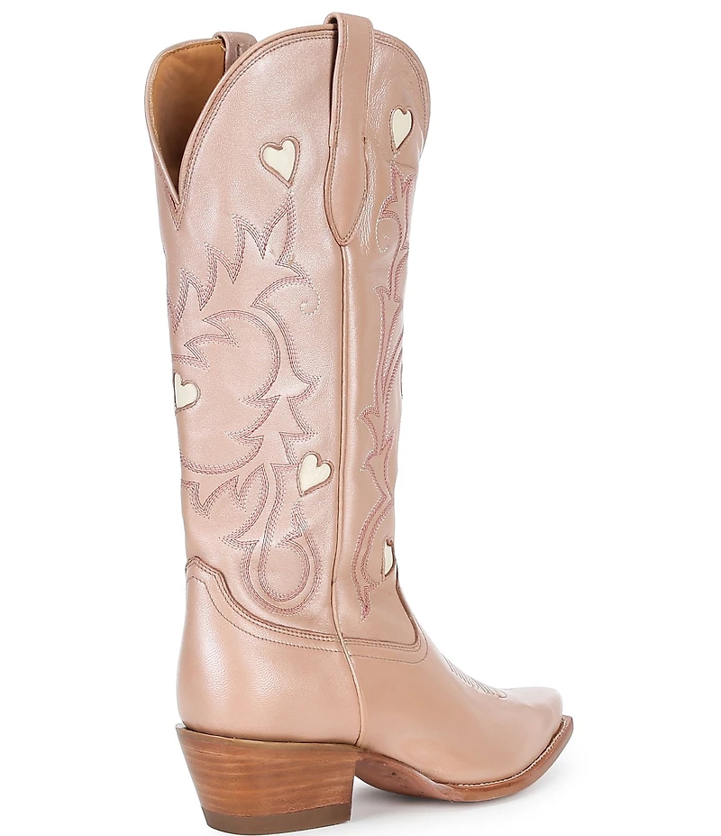 Tecovas Annie Rose Gold Hearts Tall Western Boots