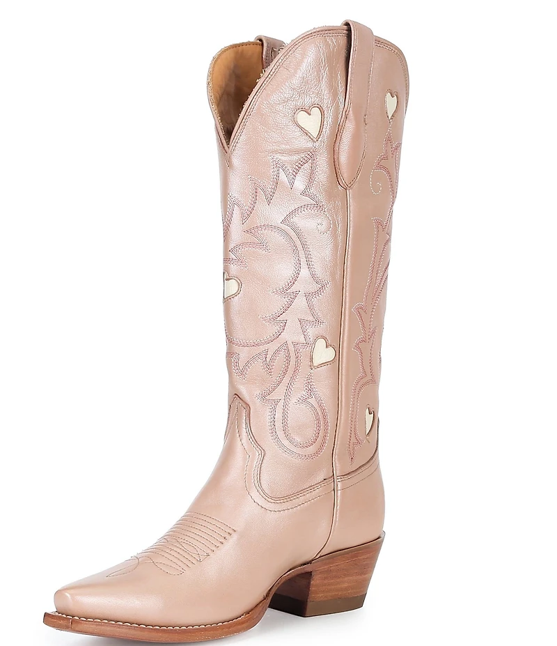 Tecovas Annie Rose Gold Hearts Tall Western Boots