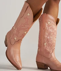 Tecovas Annie Rose Gold Hearts Tall Western Boots