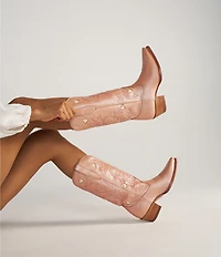 Tecovas Annie Rose Gold Hearts Tall Western Boots