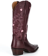 Tecovas Annie Wine Hearts Tall Western Boots
