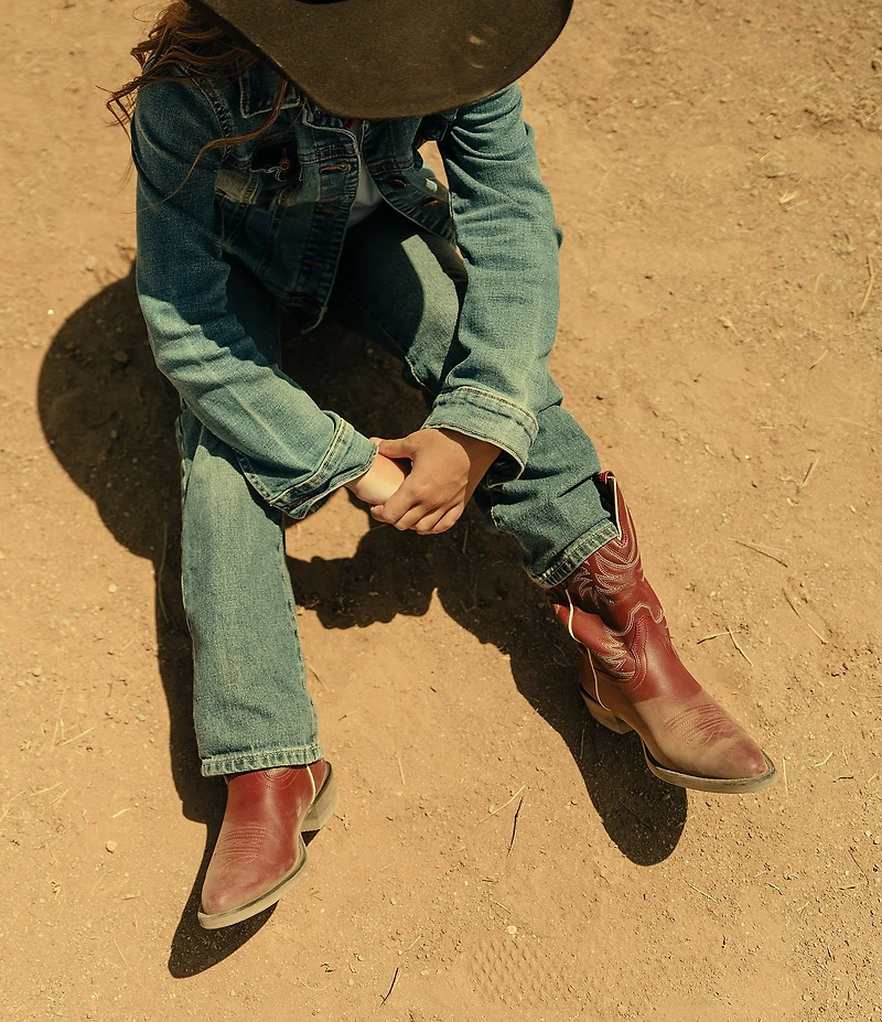 Tecovas Girls' The Annie Cowhide Leather Cowboy Boots (Infant)