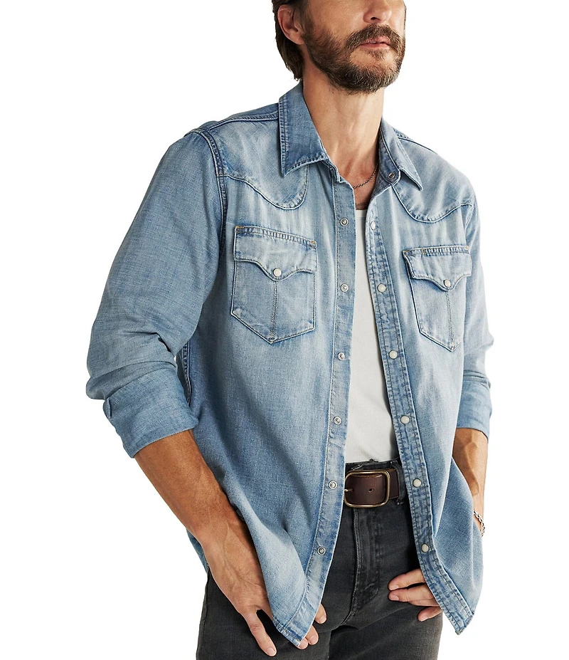 Tecovas Long Sleeve Pearl Snap Front Denim Shirt