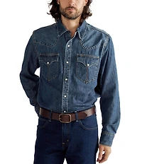 Tecovas Long Sleeve Pearl Snap Front Denim Shirt