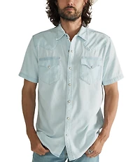 Tecovas Men's Denim Short Sleeve Pearl Snap Shirt