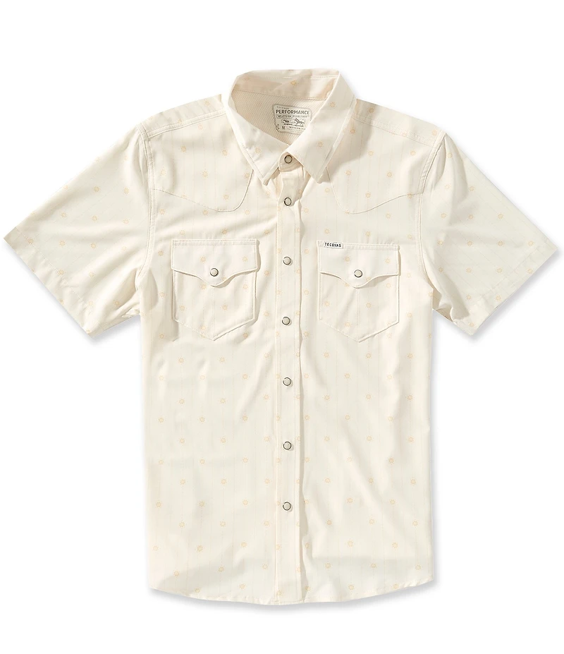 Tecovas Men's Performance Short Sleeve Western Pearl Snap Shirt