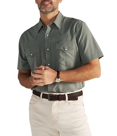 Tecovas Men's Performance Short Sleeve Western Pearl Snap Shirt