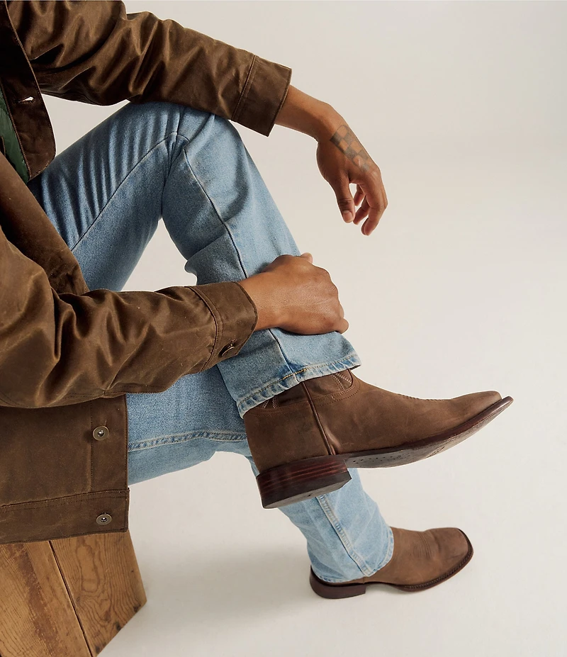 Tecovas Men's The Doc Goat Leather Square Toe Cowboy Boots