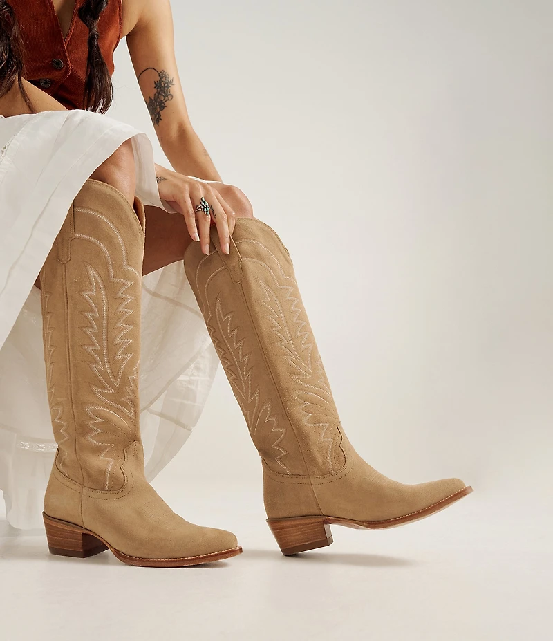 Tecovas The Abby Suede Tall Western Boots