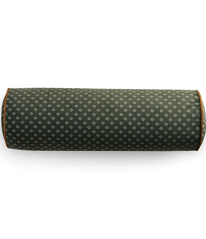 Ted Baker London Art Deco Tile Printed Velvet Bolster Decorative Pillow