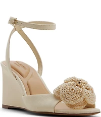 Ted Baker London Bridget Crochet Flower Ankle Wrap Wedge Sandals