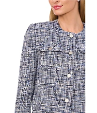 Ted Baker London Coordinating Plaid Round Neck Long Sleeve Jacket