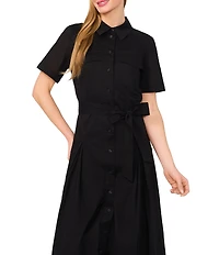 Ted Baker London Cotton Poplin Point Collar Short Sleeve Maxi Shirt Dress
